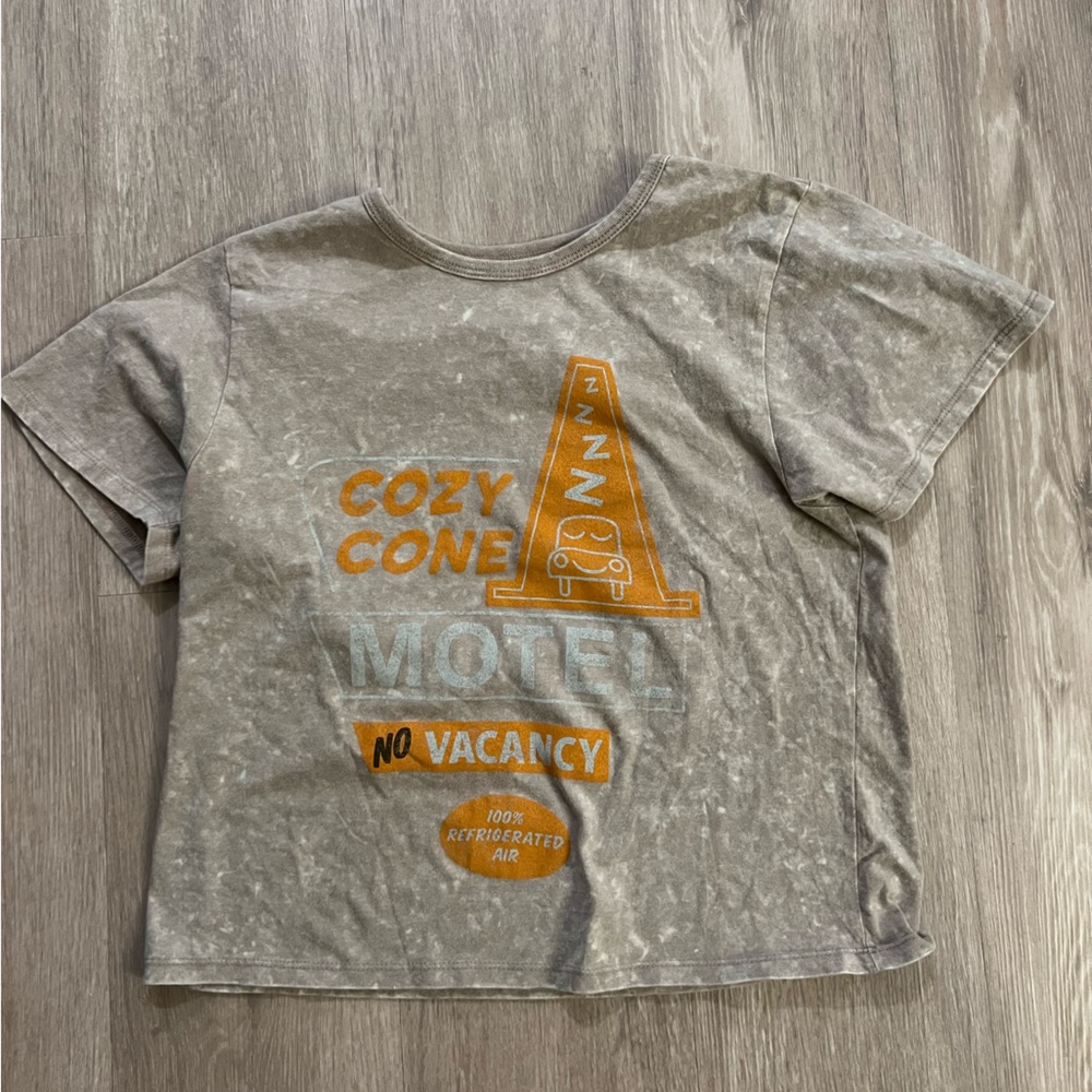 Cars women cropped top large brownish gray Disney